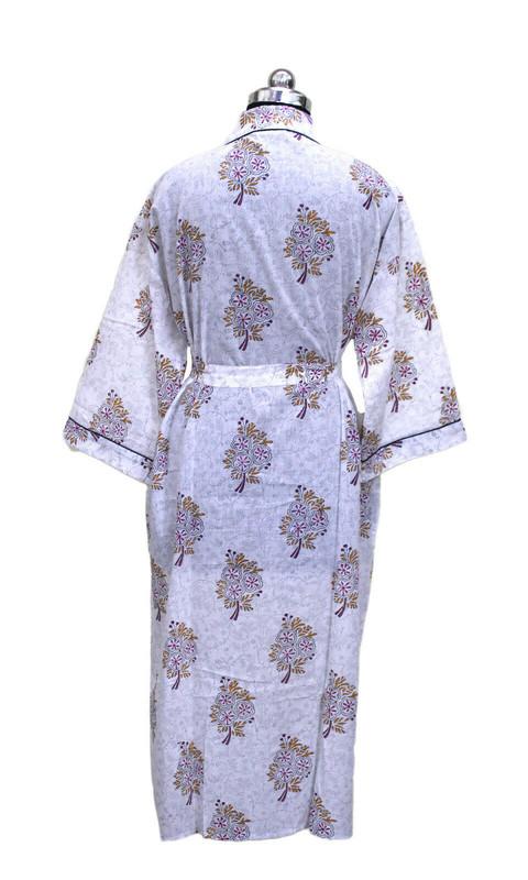 Ručně vyráběné dámské bavlněné kimono župany, noční košile, vyrobené z měkké lehké bavlněné tkaniny, noční oblečení volné velikosti #330