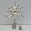 Star Tree Topper Ornament 30cm with LED String Lights for Christmas New Year Festival Party Home Decoration
