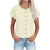 Women's Loose-Fit Short-Sleeve -Color -Neck Drop-Shoulder Casual Top