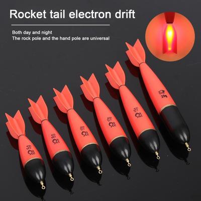 LED Luminous Rocket Fishing Float High Sensitivity Visibility Electric Float Long Casting Slip Bobber Outdoor Saltwater Freshwater Fishing Accessories