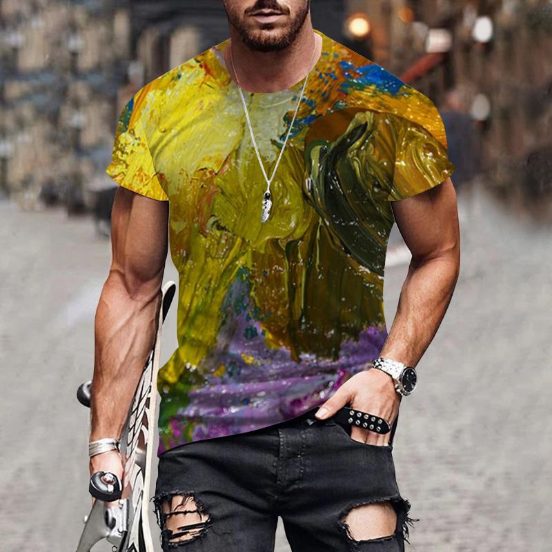 European and American Cross-border Summer Men's T-shirt 3D Digital Printing Short Sleeve LiExpress