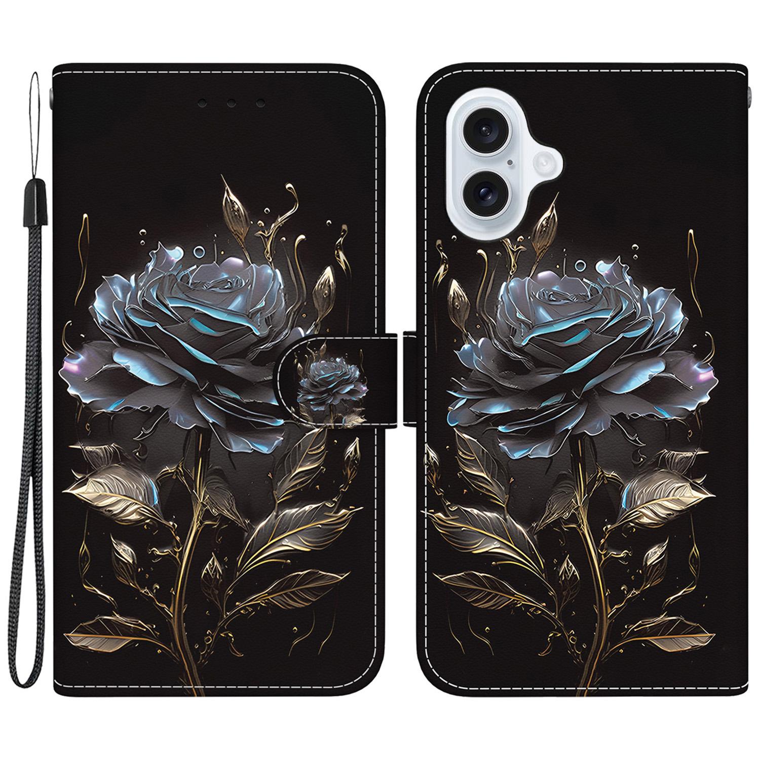 Чехол-кошелек для iPhone 16 Plus с принтом, кожаный чехол для телефона F