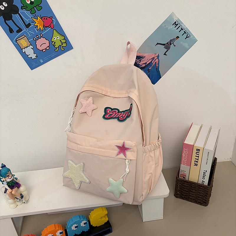 Star Pattern Backpack Large Capacity Shoulders Bag Student Commute Gift Tourism