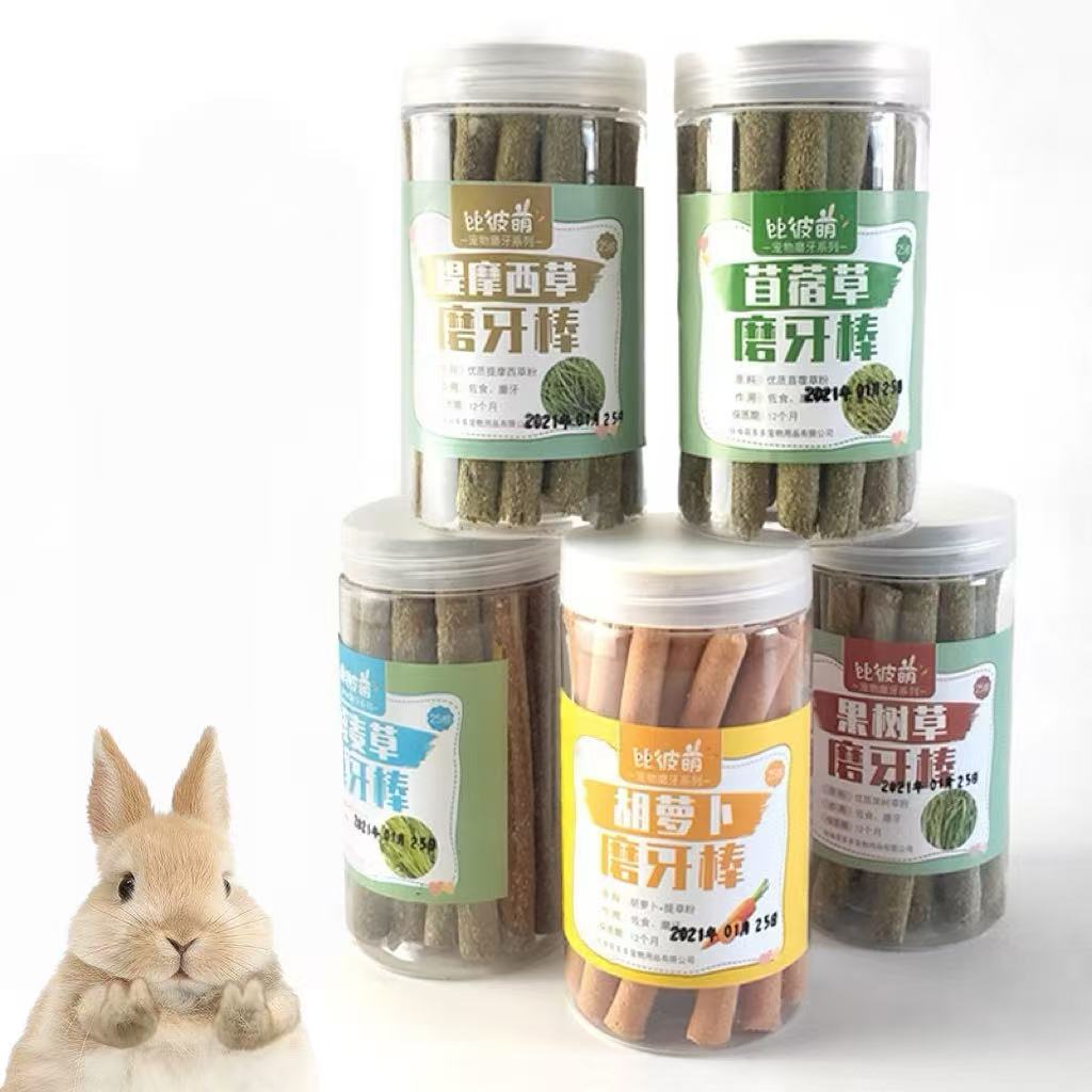 Pet Rabbit Timothy Stick Bunny Molar Block Chinchilla Guinea Pig Molar Stick High Fiber Snack Hamster Food