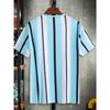 Men Letters Striped T Shirt Short Sleeve O-Neck TShirt Vintage Sport Casual Large Size T-Shirts Men’s