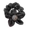 Korean Light Luxury Rhinestone Sunflower Mesh Scrunchie - Organza Elastic Hair Accessory for Women