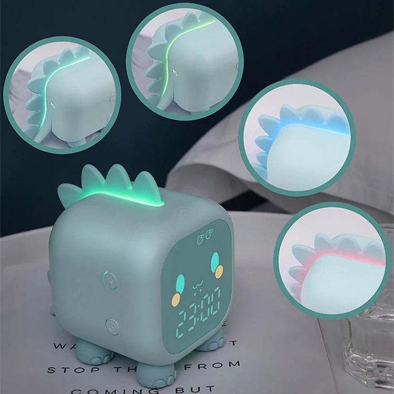 Night Light Cute Expression Alarm Clock Child Alarm Clock Voice Controlled Light Multifunctional For Home Thermometer