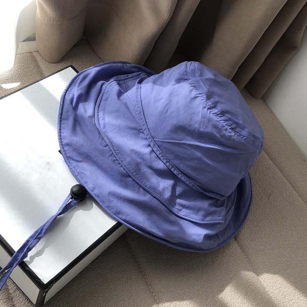 Pleasantly Cool Quick Drying Fisherman Hat Windproof Rope Foldable Basin Cap Women