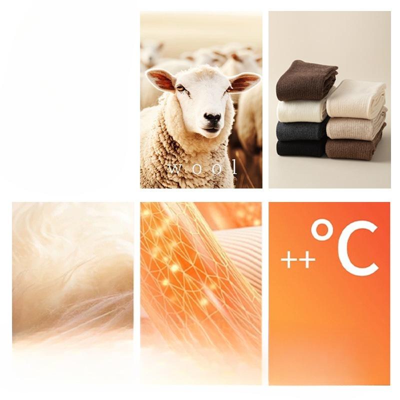 Wool Knee-high Socks with Glue, Anti-slip, Thickened, Warm High-top Socks, College Style Leg Beauty Socks for Autumn and Winter