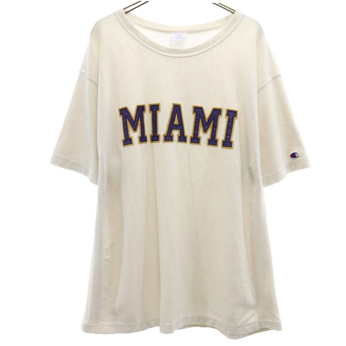 

Champion MIAMI Short sleeve Reverse weave T-shirt L Ivory Men s Used