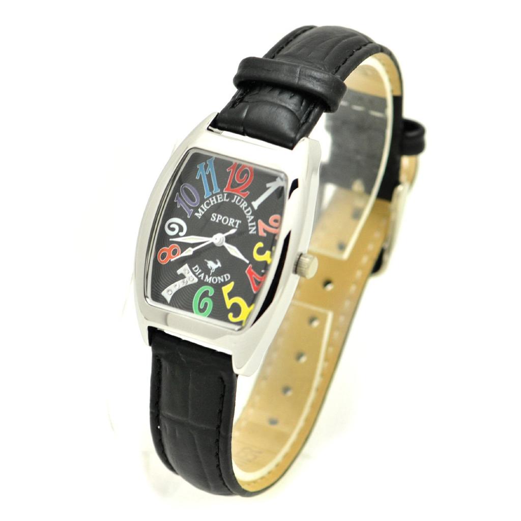 Sports tonneau with natural black [Michel Jourdan] watch, shape, diamonds, SL-1000-7,