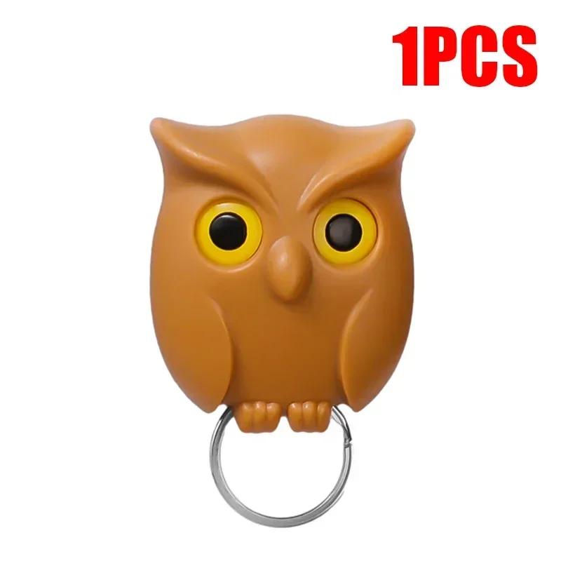 1/3PCS Magnetic Owl Key Holders Self Adhesive Magnets Hold Keychain Key Hanger Hooks Will Open Eyes Home Wall Decorative Hooks