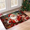 Adorable Santa Claus Doormat Stain-Resistant and Durable Bathroom Toilet Floor Mat Entrance Hallway Rug Home Decor