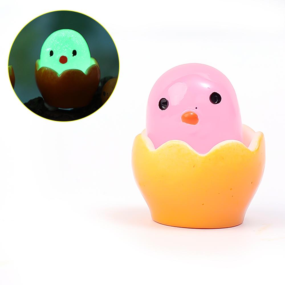 Huhn Dekorative Ornamente Auto Kreativ Harz Leuchtende Krone Leuchten Huhn Spielzeug Geschenke Interieur Niedliche Dekorationen Autozubehör