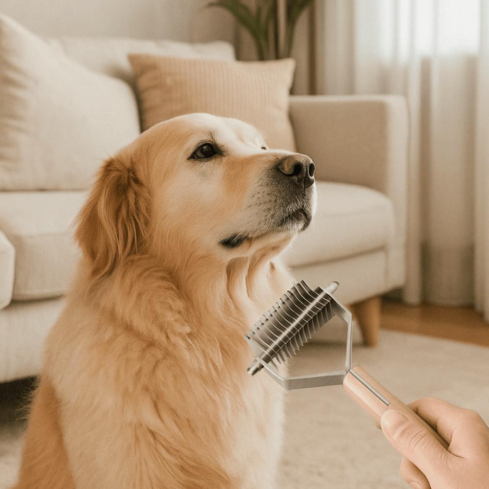 Wooden Handle Dog Hair Removal Comb Stainless Steel Cat Hair Cleaning Combs  for Cats and Dogs