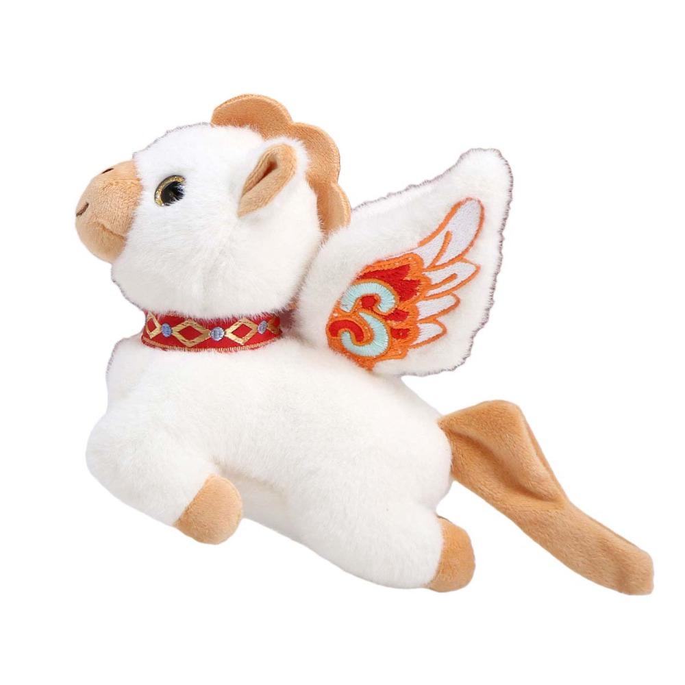 

Zodiac Pony Figurine Stuffed Animal Keyring Plush Horse Doll Pendant Year of Horse 15cm with Long Rope