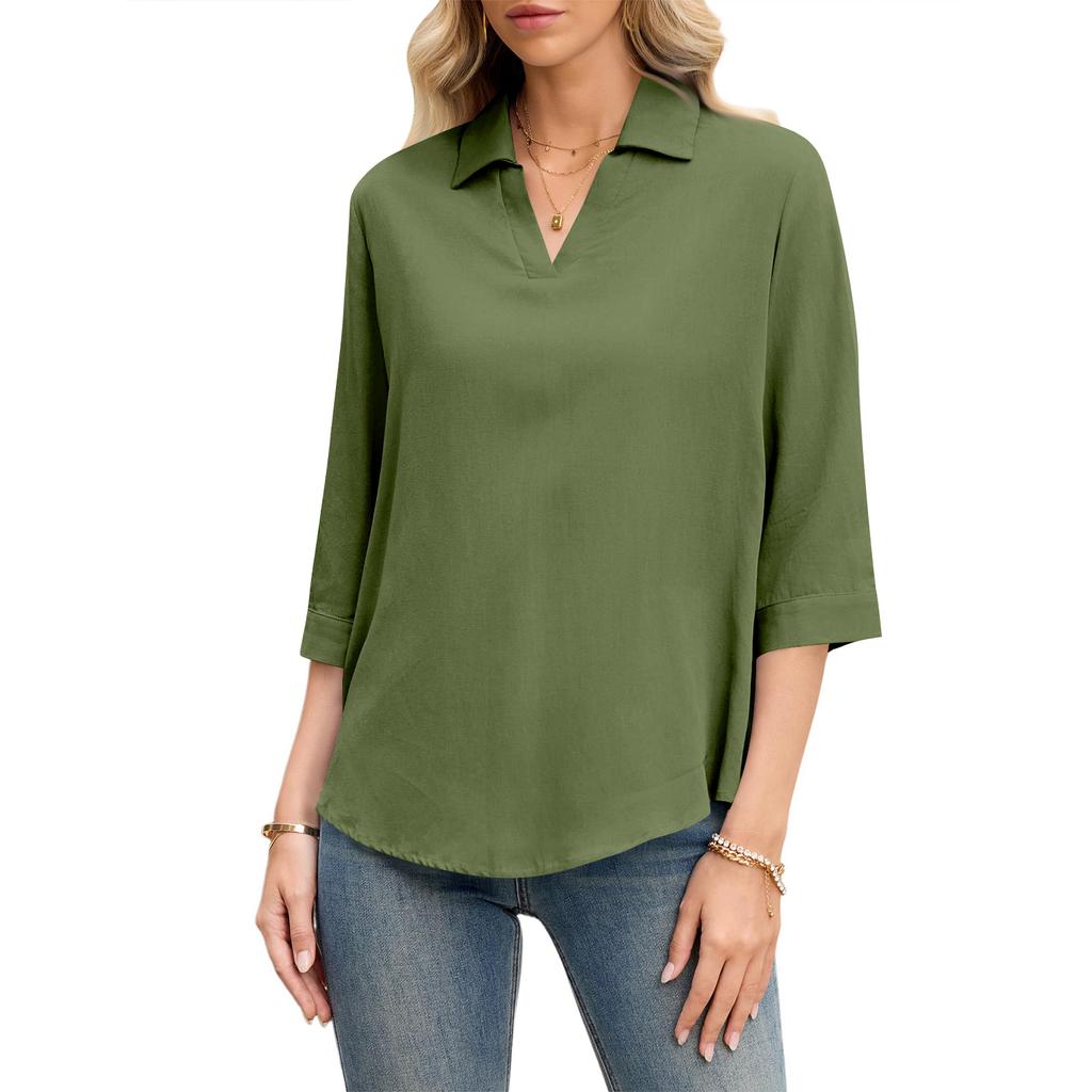 Damesshirts met 3/4 mouwen, grafische T-shirts, casual basic tops, truien