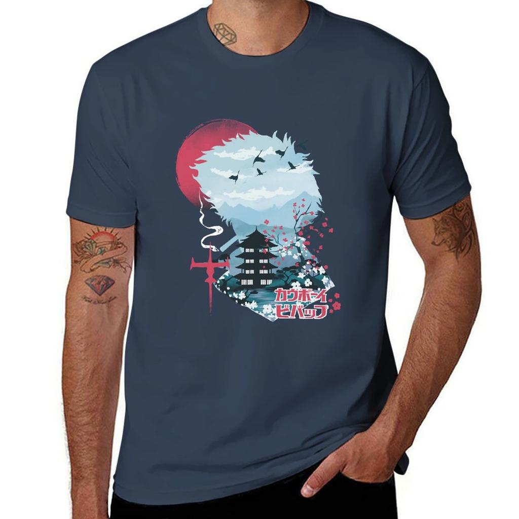 Space Cowboy Sunset Tshirt Daily Wear Plain Short Sleeve Shirt