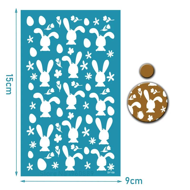 

Пасхальный шелкотрафаретный трафарет для полимерной глины Кролик Яйцо Цыпленок Шелкотрафаретная печать Штамп для глины Ювелирные изделия Серьги Шаблон для декора