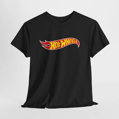 Hot Wheels Černé tričko – Unisex tričko s logem závodění pro muže nebo ženy