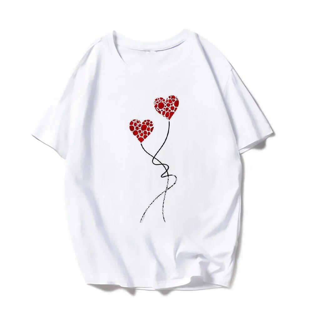Grafické tričko Dámské oblečení 90. léta Sladké srdce lásky Valentýn Dámský potisk T Oblečení Léto Dámská móda Trička s krátkým rukávem
