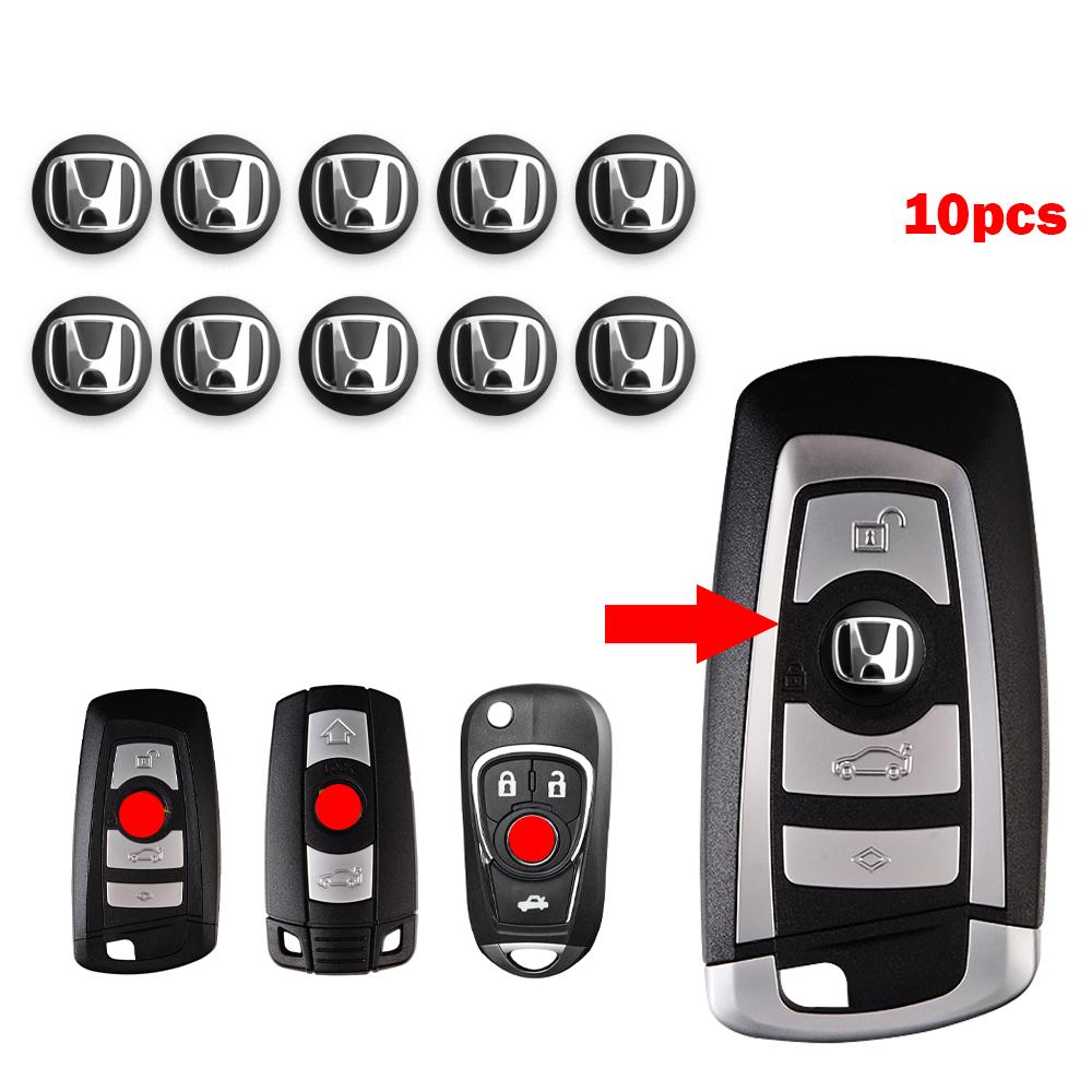 14mm 3D Badge Car Key Remote Control Emblem Stickers Decor Decal For Honda Civic CRV Odyssey Mugen Fit Accord Jazz Accessories CB0