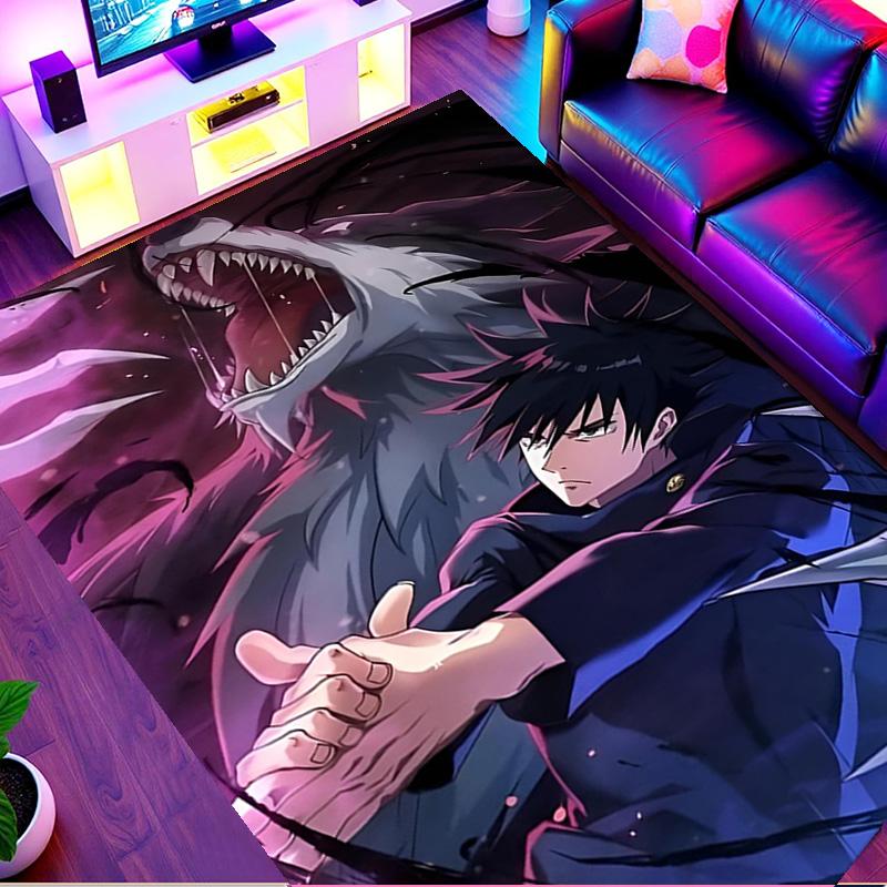 Jujutsu Kaisen Print Rug, Washable Floor Carpet, For Entryway Dorm Laundry Room Office Study, Home Decor Birthday Christmas Gift