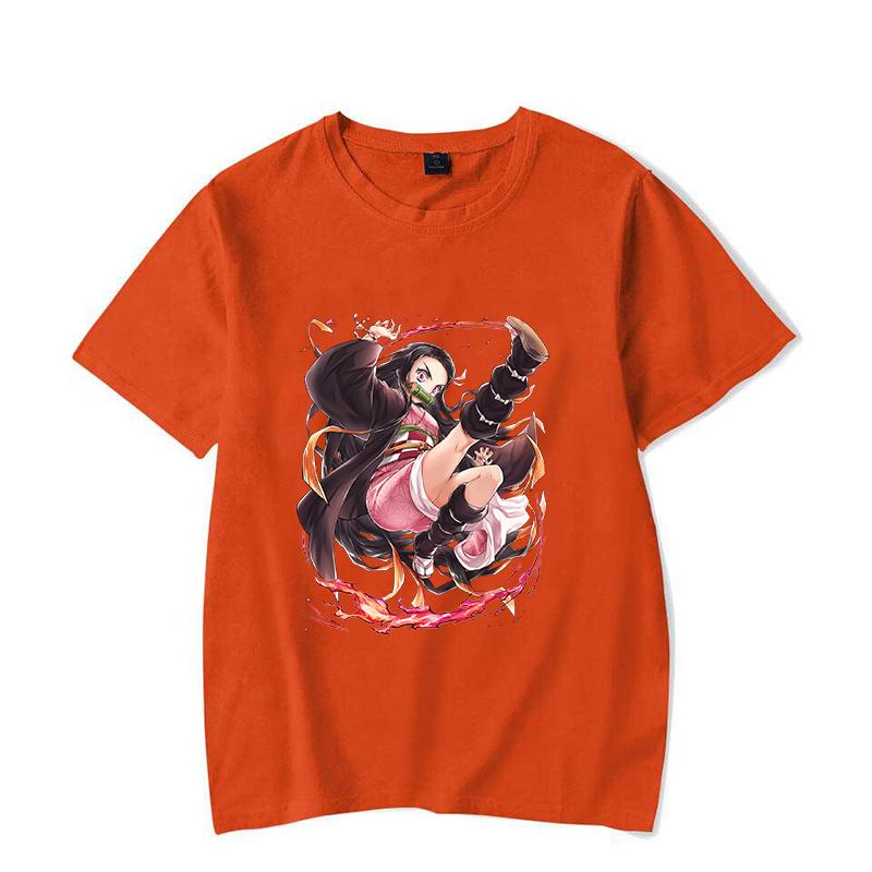 Hot Anime Kamado Nezuko Printing T-shirt Women Unisex Fashion Short Sleeve Street Casual Personality Summer T-shirt