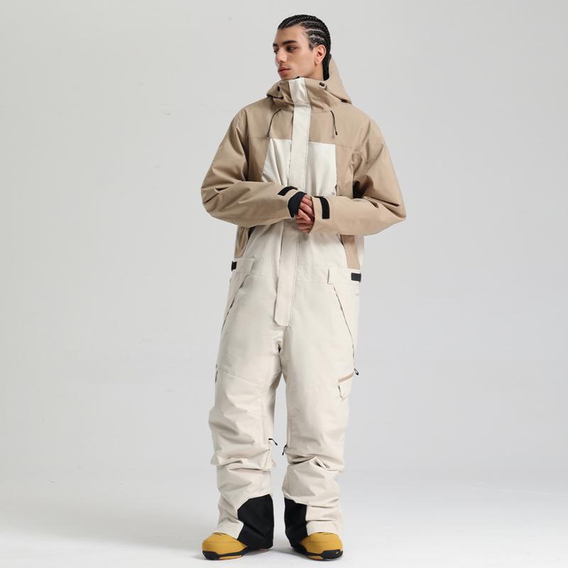Men's One-Piece Ski Suit: Windproof, Waterproof, Breathable, Thickened, and Warm for Snowboarding