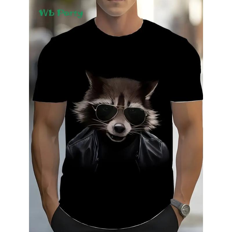 Animals Fashion Men's T-Shirt Pattern Summer Outdoor Men's Short Sleeve