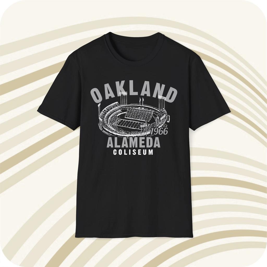 Oakland Alameda Coliseum 1966 Classic Cut Football T shirt - Oakland Raiders