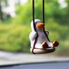 Cute Gypsum Swing Duck Anime Pendant Auto Rearview Mirror Ornaments Birthday Gift Couple Accessorie Car Fragrance Car Accessorie
