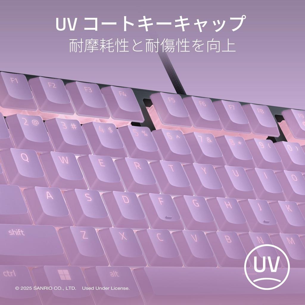 Razer Ornata V3 Tenkeyless Kuromi A keyboard with mechanical membrane switches for a satisfying dedicated backlit media Chroma RGB and a wrist Also