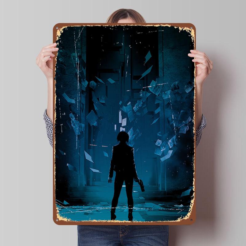 Silhouette Control Game Metal Poster Custom Wall Art Retro Vintage Tinplate Signs for Man Cave Living Room Decorations Wand Deko