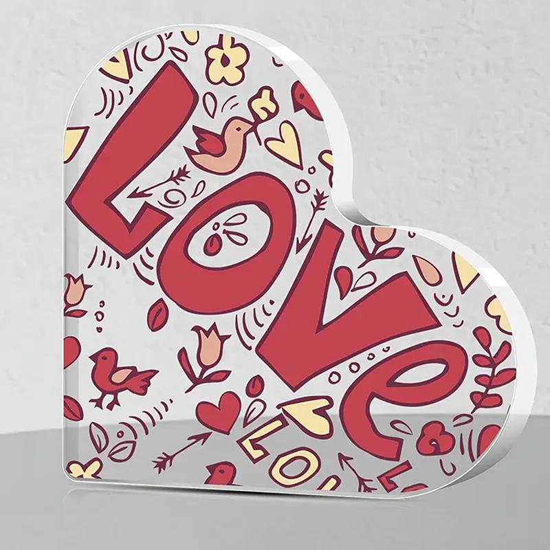 

2D Flat Transparent Heart Shaped Acrylic Decorative Plaque Ornaments Birthday Gift For Happy Mother S Day Memorial Gifts