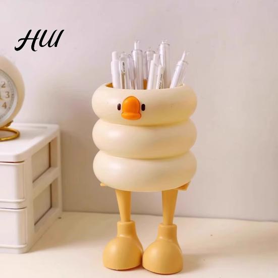 Unique Pen Stand Holder Cartoon Style Ice Cream Duck Shape Stationery Storage Organizer Large Capacity Office School Supplies