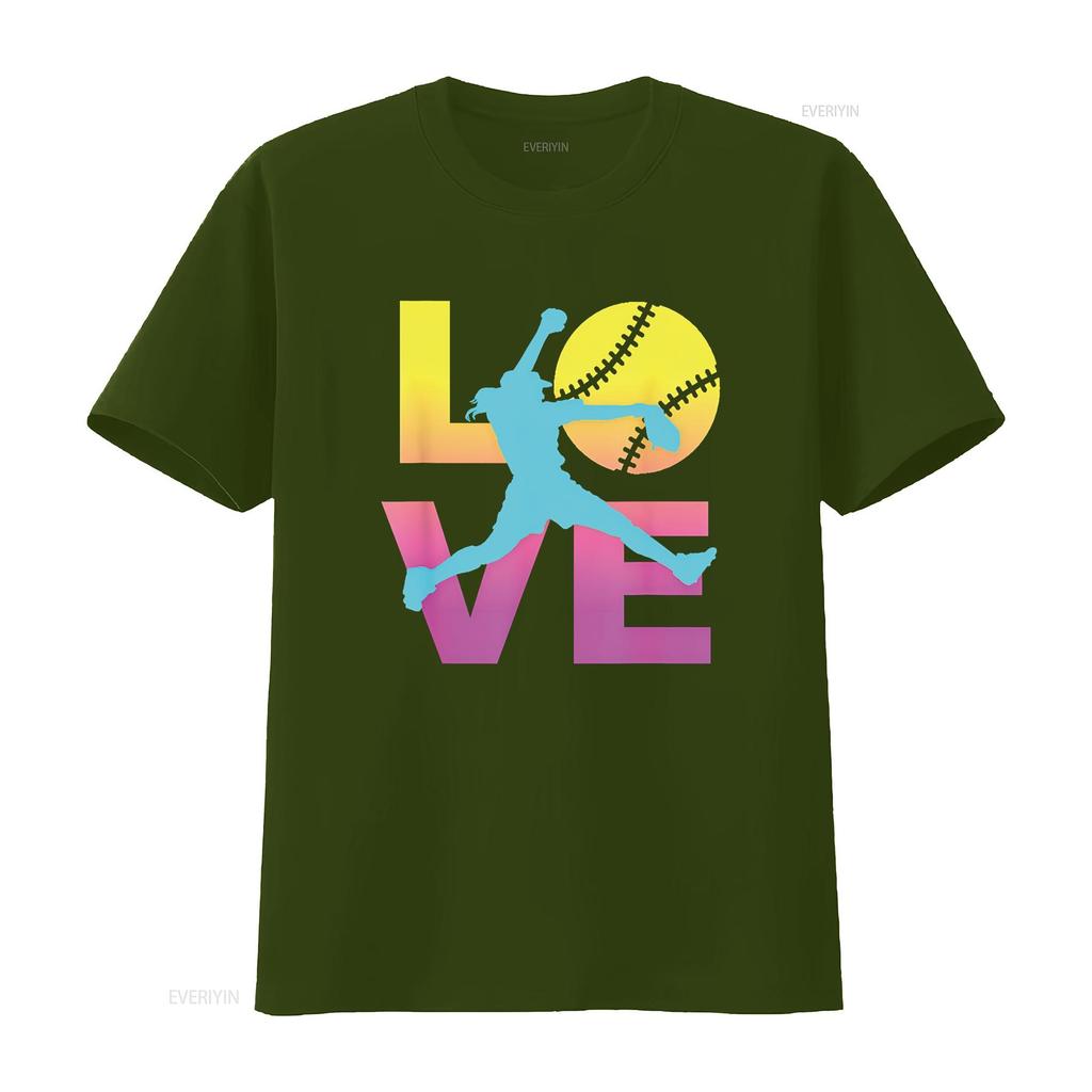 Softball T Shirt for Girls Love vintage Washed homme designer clothes Soft Top For Everyday Wear Stylish Comfortable Stretched