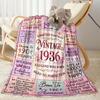 Vintage 1936 Anniversary Greetings Flannel Blanket-Soft and Suitable for Sofas,Beds,Offices,Travel,All Seasons,Great Gift for Holidays and Birthdays.