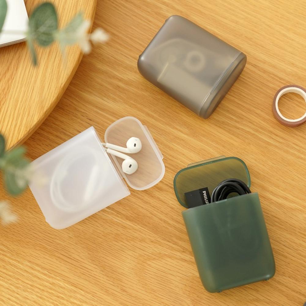 1pcs Mobile Data Cable Storage Box Headphone Charger Transparent Storage Box With Lid, Drawer Jewelry Organizer Box Organizer Dr