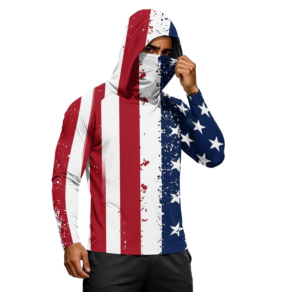 Men's Summer Quick-dryingLong-sleeved T-shirt Sun ClothingFishing FitnessSports Hded Long-sleeved Tp