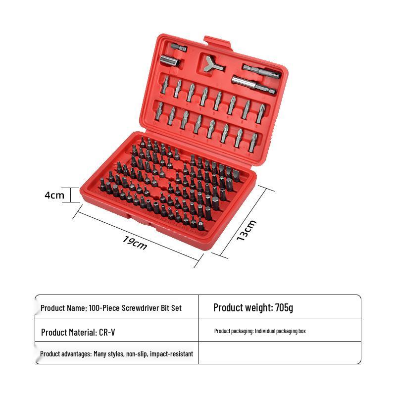 Cross-Border Electric Screwdriver Bit Set: Slotted, Phillips, Hex Interchangeable Heads, Chrome Vanadium Steel.