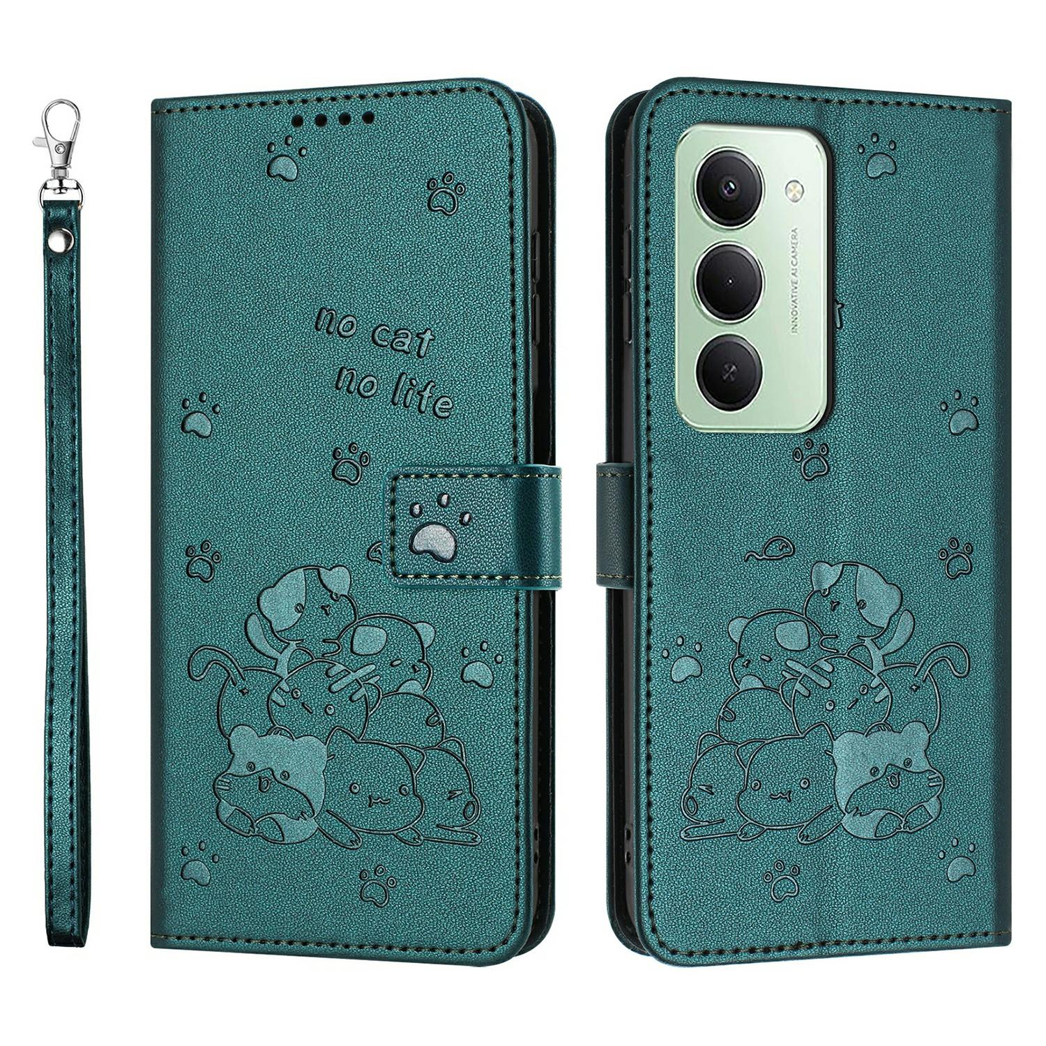 

Для Xiaomi Redmi 15 4G (Європа) (171мм)/15 5G (Європа) (171мм) Гаманець-чохол Кішки Відбиток Шкіряний Чохол для Телефона зі Ремінцем