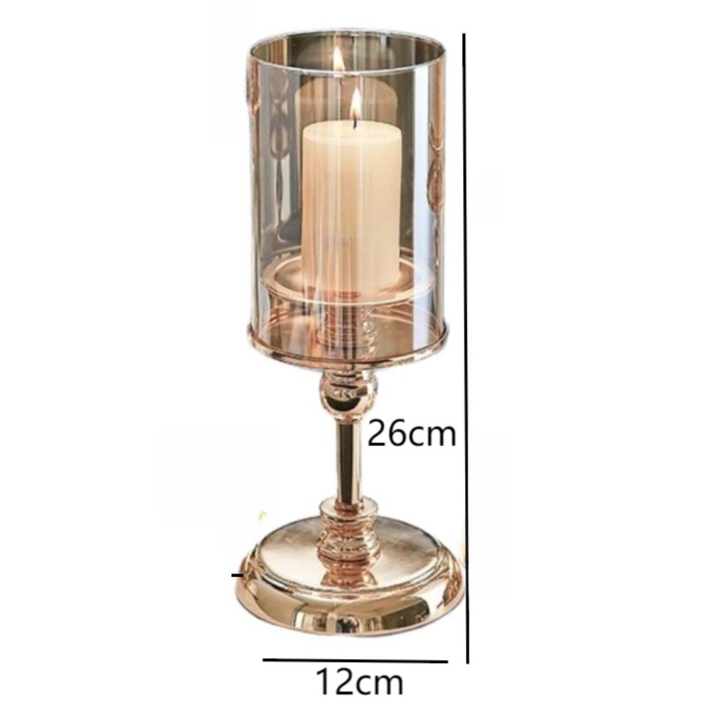 1/3Pcs Vintage Glass Candle Holders Set Elegant Iron Base Replacement For Home For Cafes Model Homes Decoration