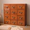 Zakka Retro Solid Wood Nine-Drawer Storage Box