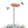 Garden Bird Bath Metal Garden Decor with Stake Bird Bath for Window Deck Patio Backyard Yard Balcony Railing Ground Pool