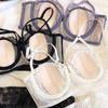 Nuovo set di biancheria intima da donna Set reggiseno push up con cava in pizzo sexy Fiori di lavanda ricamo francese 1/2 tazza sottile reggiseno e mutandine
