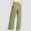 Women's Casual Fashion Solid Color Elastic Waist Drawstring Workwear Wide Leg Pants With Pockets