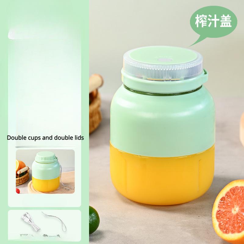 

Новая многофункциональная портативная мини-соковыжималка Десятилопастная режущая головка Одна крышка Двойной напиток Беспроводная портативная чашка для тонизирования фруктового сока зелёный