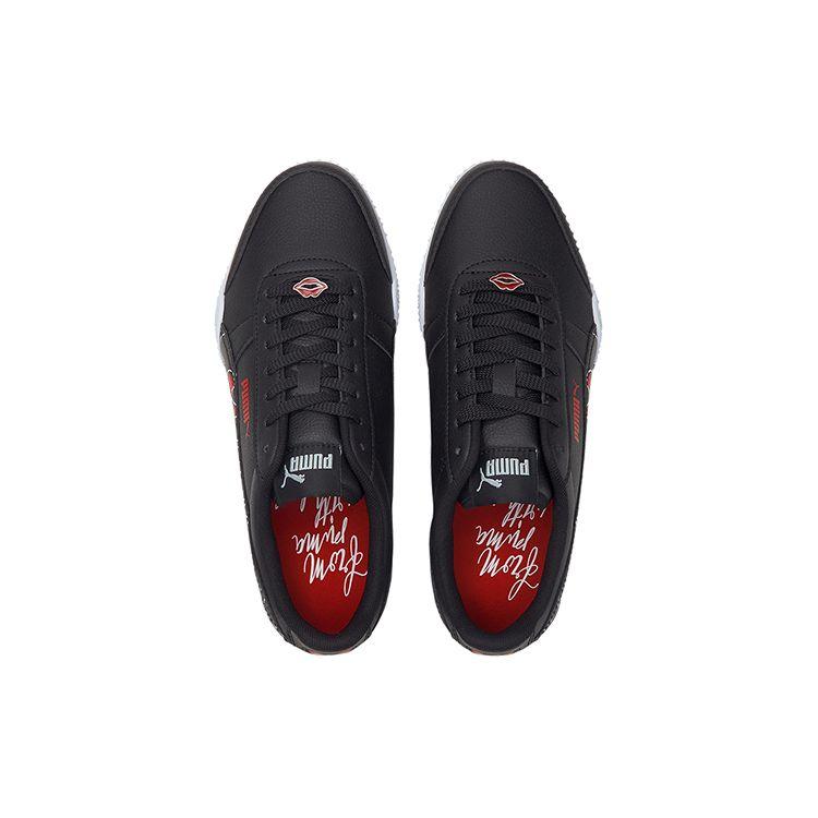 Puma Bella Valentine Synthetic Leather Shock Absorbing Durable Lightweight Low Top Running Shoes Women sneaker Black Red Gray 368868-02