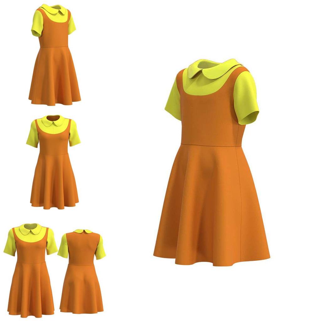 Squid Game Wooden Doll Cosplay Dress Comfortable And Breathable Red Green Light